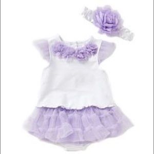 Newborn purple flower set with headband
